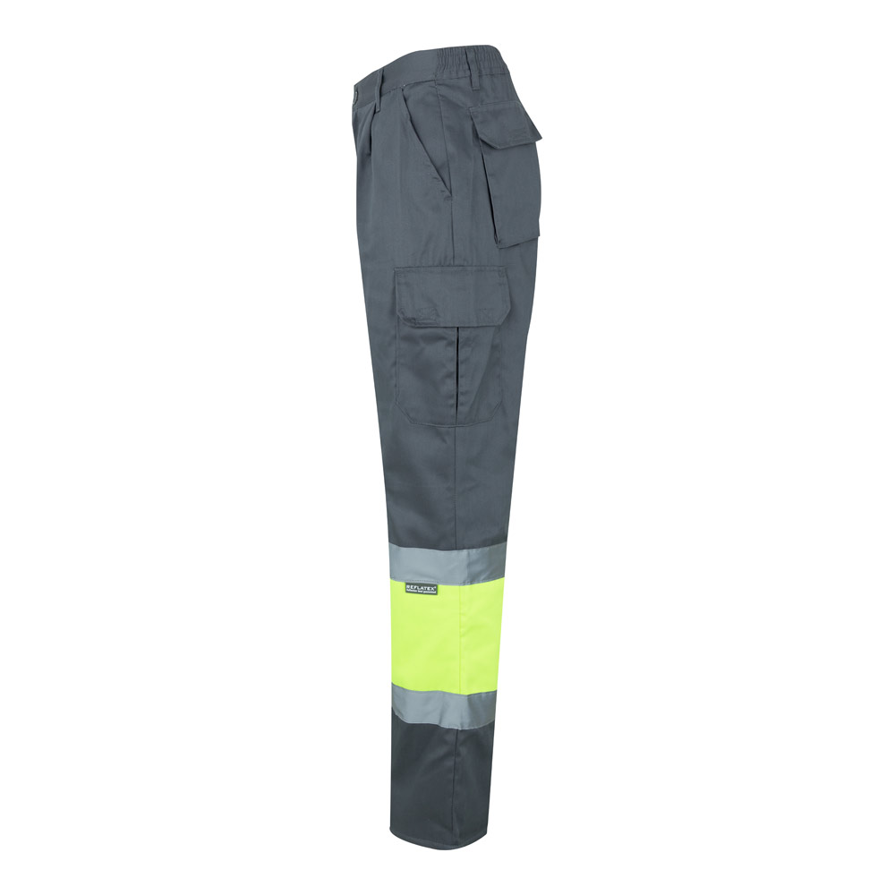 VL ATHENA. Two-tone twill trousers (210g/m²), lined, multi-pocket, in cotton (20%) and polyester (80%)