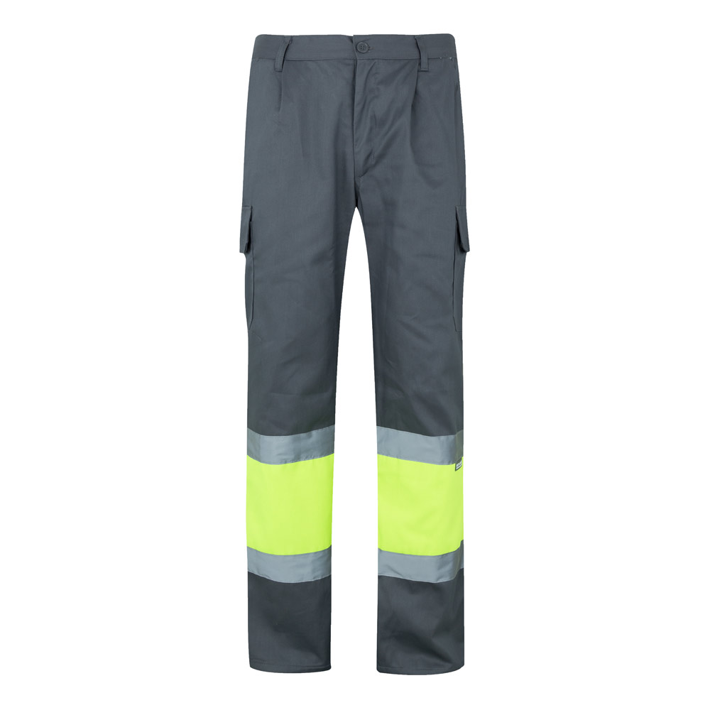VL ATHENA. Two-tone twill trousers (210g/m²), lined, multi-pocket, in cotton (20%) and polyester (80%)