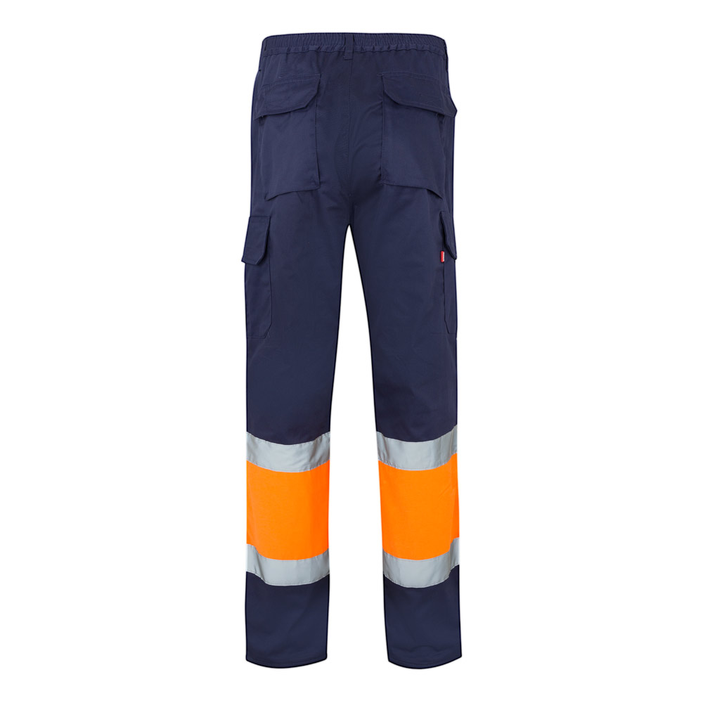 VL ATHENA. Two-tone twill trousers (210g/m²), lined, multi-pocket, in cotton (20%) and polyester (80%)