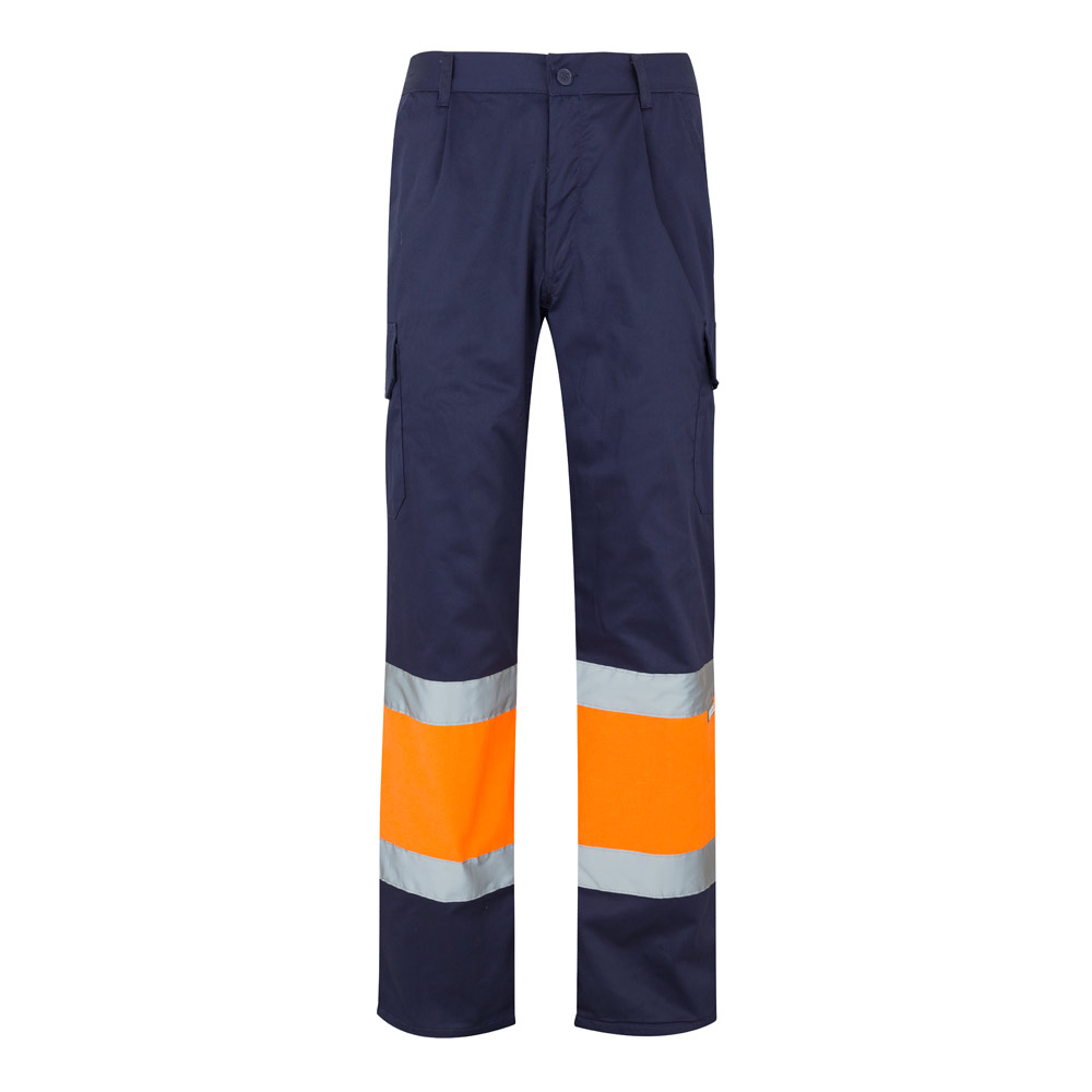 VL ATHENA. Two-tone twill trousers (210g/m²), lined, multi-pocket, in cotton (20%) and polyester (80%)