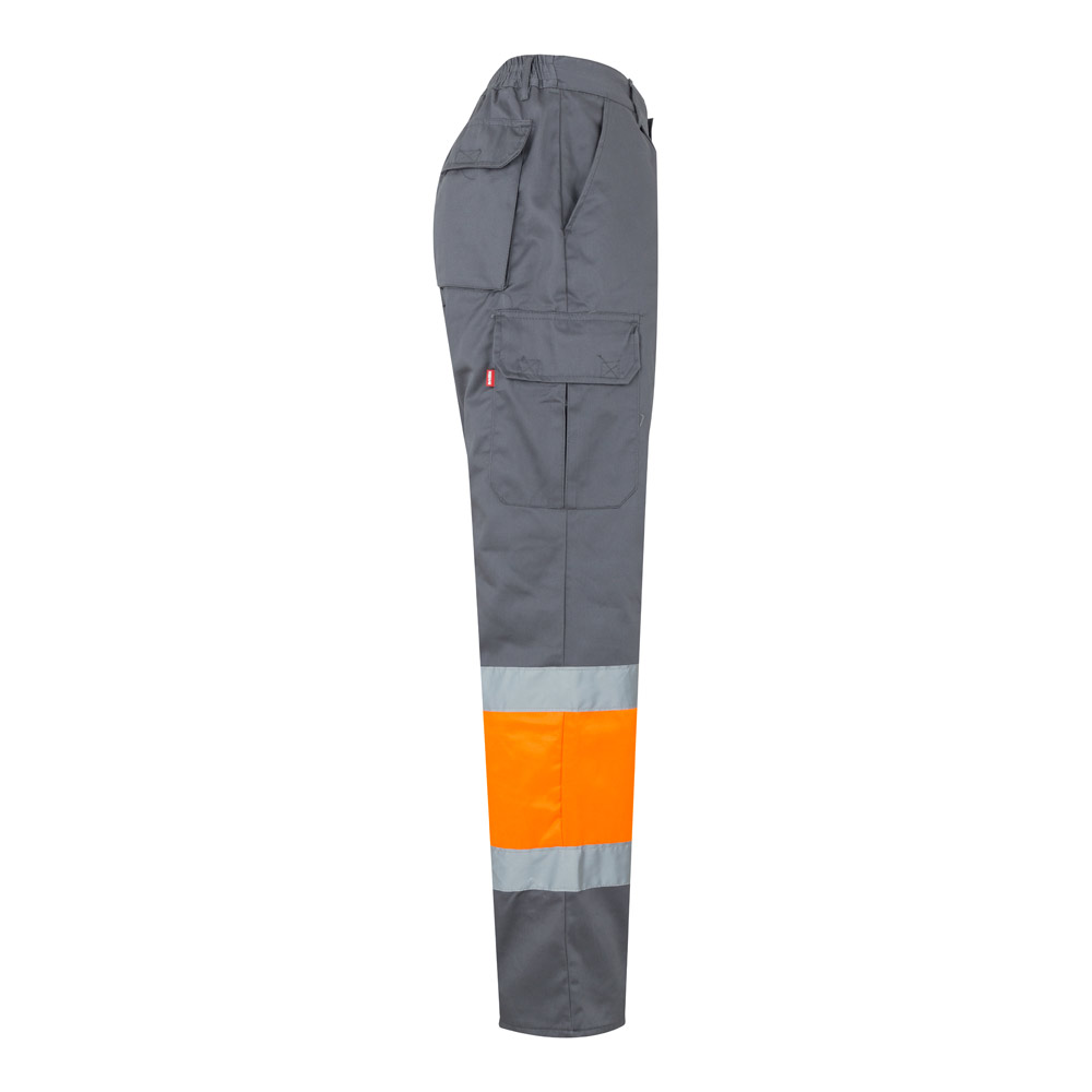 VL ATHENA. Two-tone twill trousers (210g/m²), lined, multi-pocket, in cotton (20%) and polyester (80%)