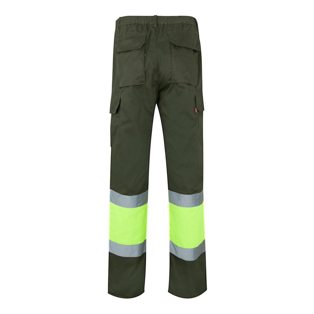 VL ATHENA. Two-tone twill trousers (210g/m²), lined, multi-pocket, in cotton (20%) and polyester (80%)