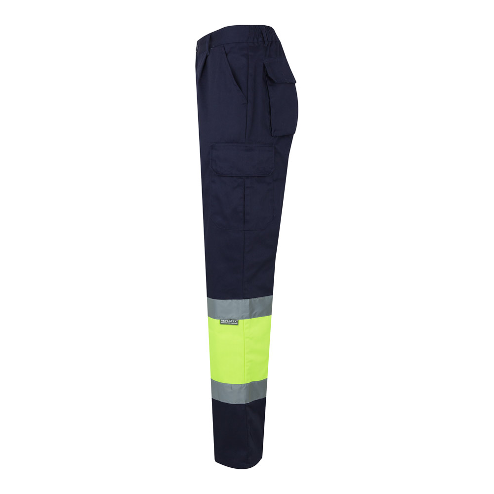 VL POSEIDON LARGE. Two-tone multi-pocket twill trousers (210g/m²), in cotton (20%) and polyester (80%)