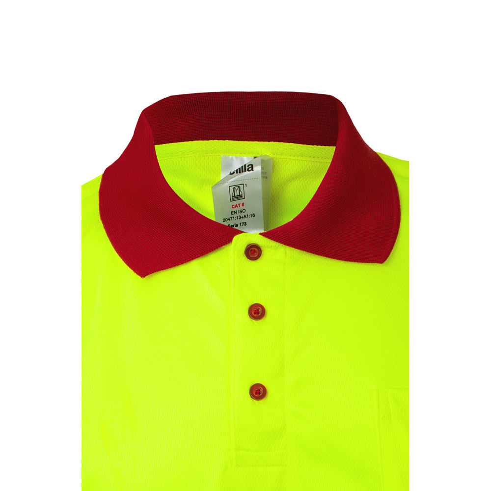 VL CUPID. Two-tone bird-eye polo shirt (160g/m²) with short sleeves, in polyester (100%)
