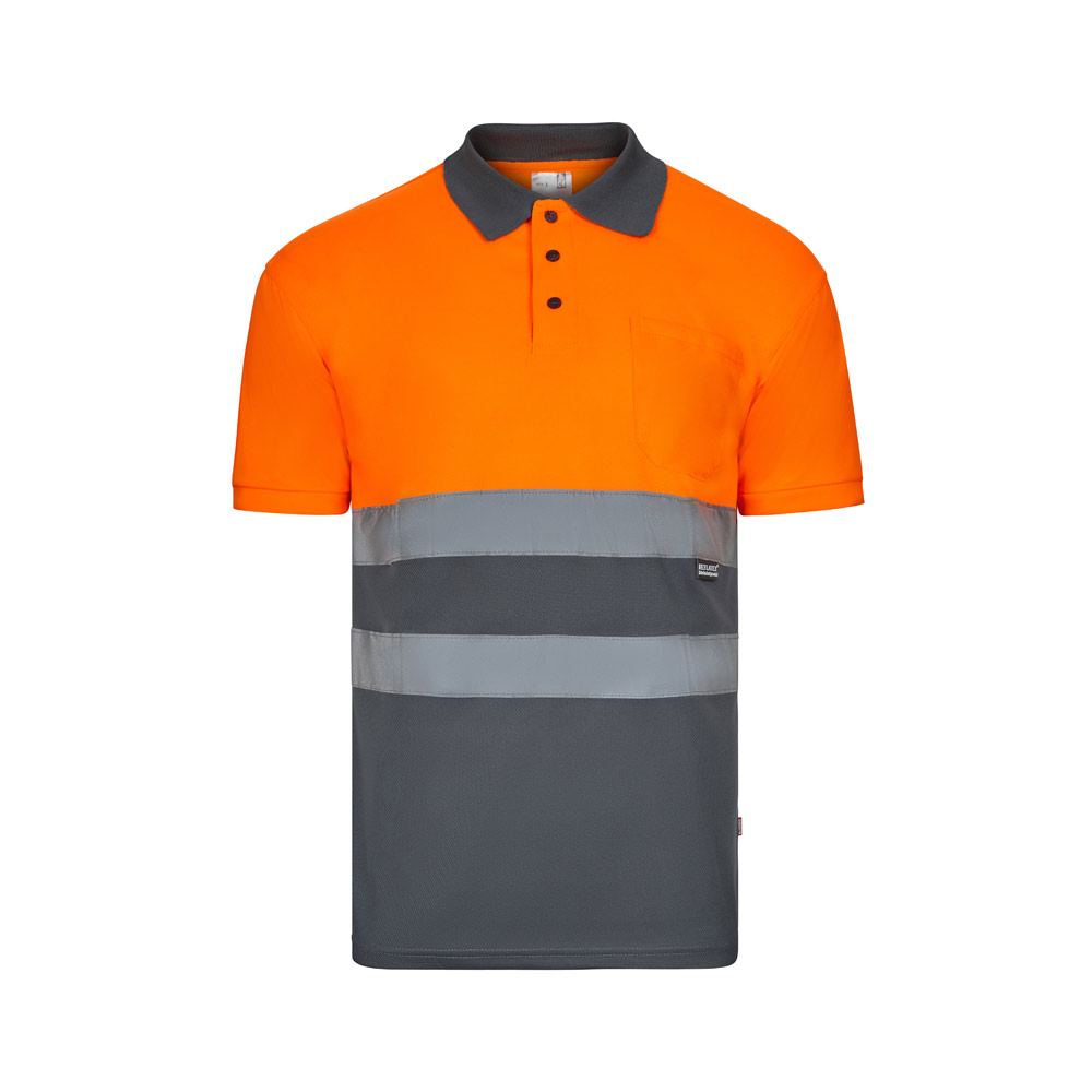 VL CUPID. Two-tone bird-eye polo shirt (160g/m²) with short sleeves, in polyester (100%)