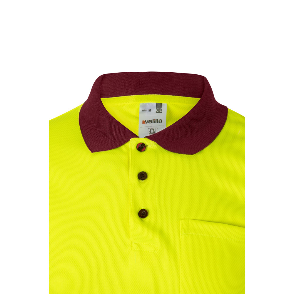 VL CUPID. Two-tone bird-eye polo shirt (160g/m²) with short sleeves, in polyester (100%)