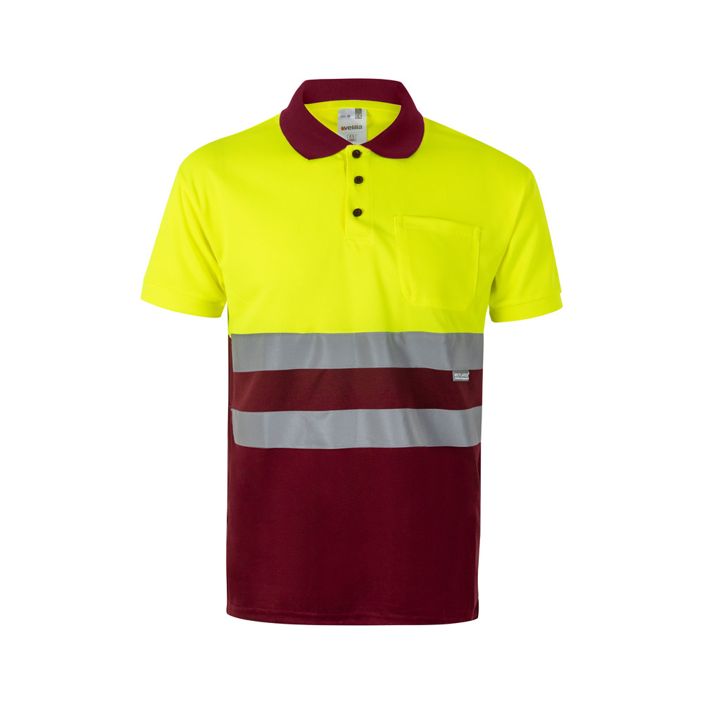 VL CUPID. Two-tone bird-eye polo shirt (160g/m²) with short sleeves, in polyester (100%)