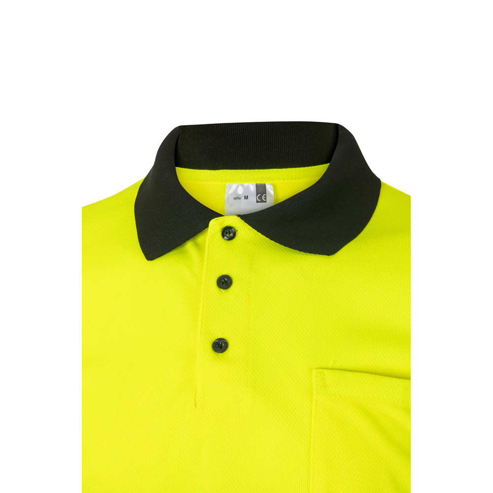 VL CUPID LARGE. Two-tone bird-eye polo shirt (160g/m²) with short sleeves, in polyester (100%)
