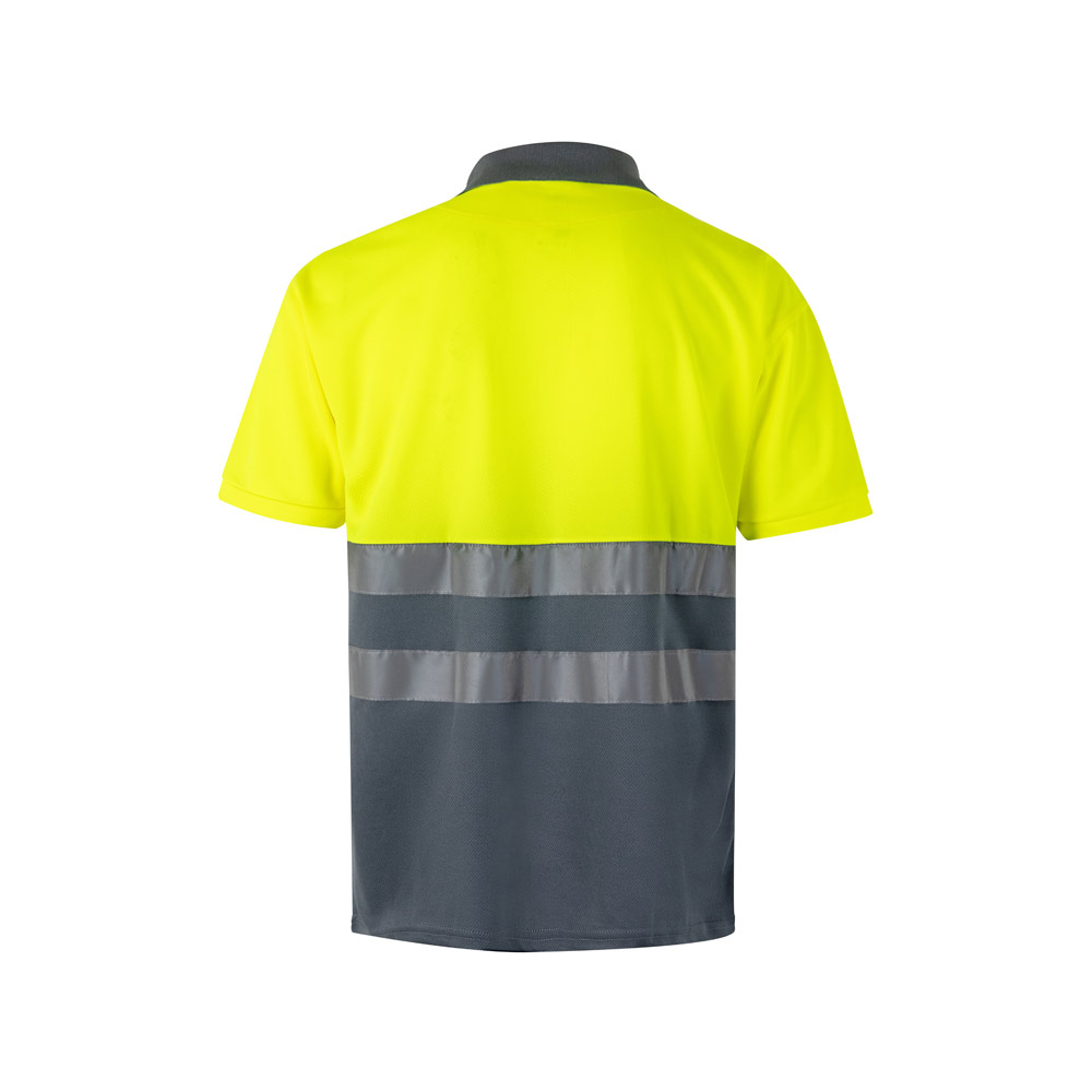 VL CUPID LARGE. Two-tone bird-eye polo shirt (160g/m²) with short sleeves, in polyester (100%)