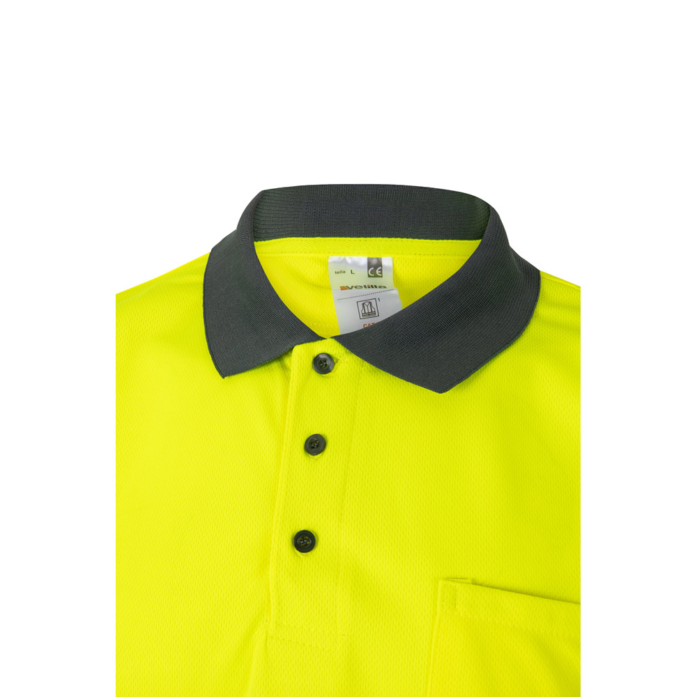VL CUPID LARGE. Two-tone bird-eye polo shirt (160g/m²) with short sleeves, in polyester (100%)