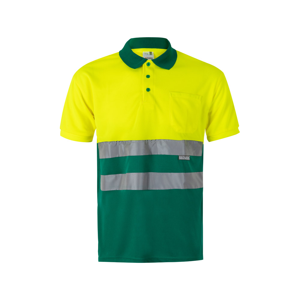 VL CUPID LARGE. Two-tone bird-eye polo shirt (160g/m²) with short sleeves, in polyester (100%)