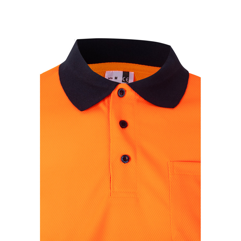 VL CUPID LARGE. Two-tone bird-eye polo shirt (160g/m²) with short sleeves, in polyester (100%)