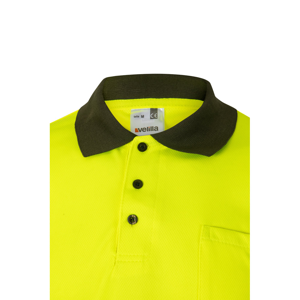 VL CUPID LARGE. Two-tone bird-eye polo shirt (160g/m²) with short sleeves, in polyester (100%)