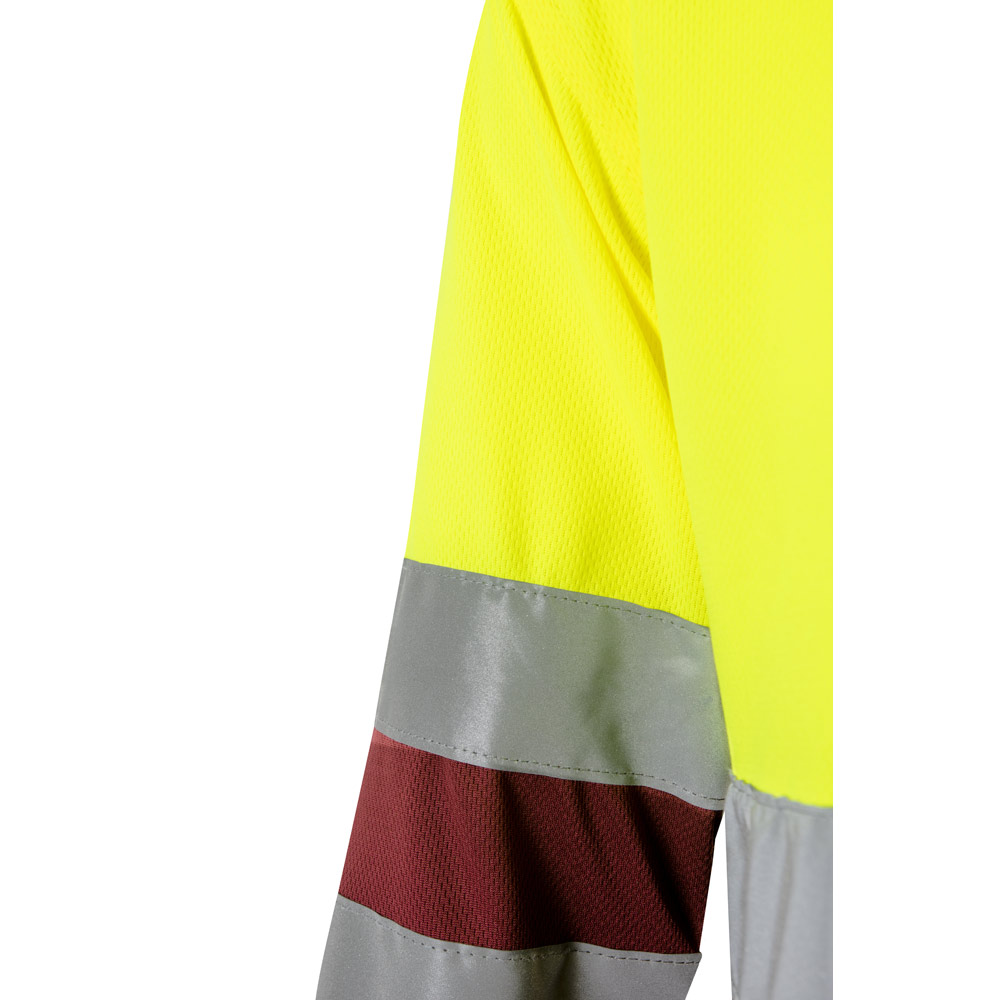 VL VULCAN. Two-tone bird-eye polo shirt (160g/m²) with long sleeves, in polyester (100%)