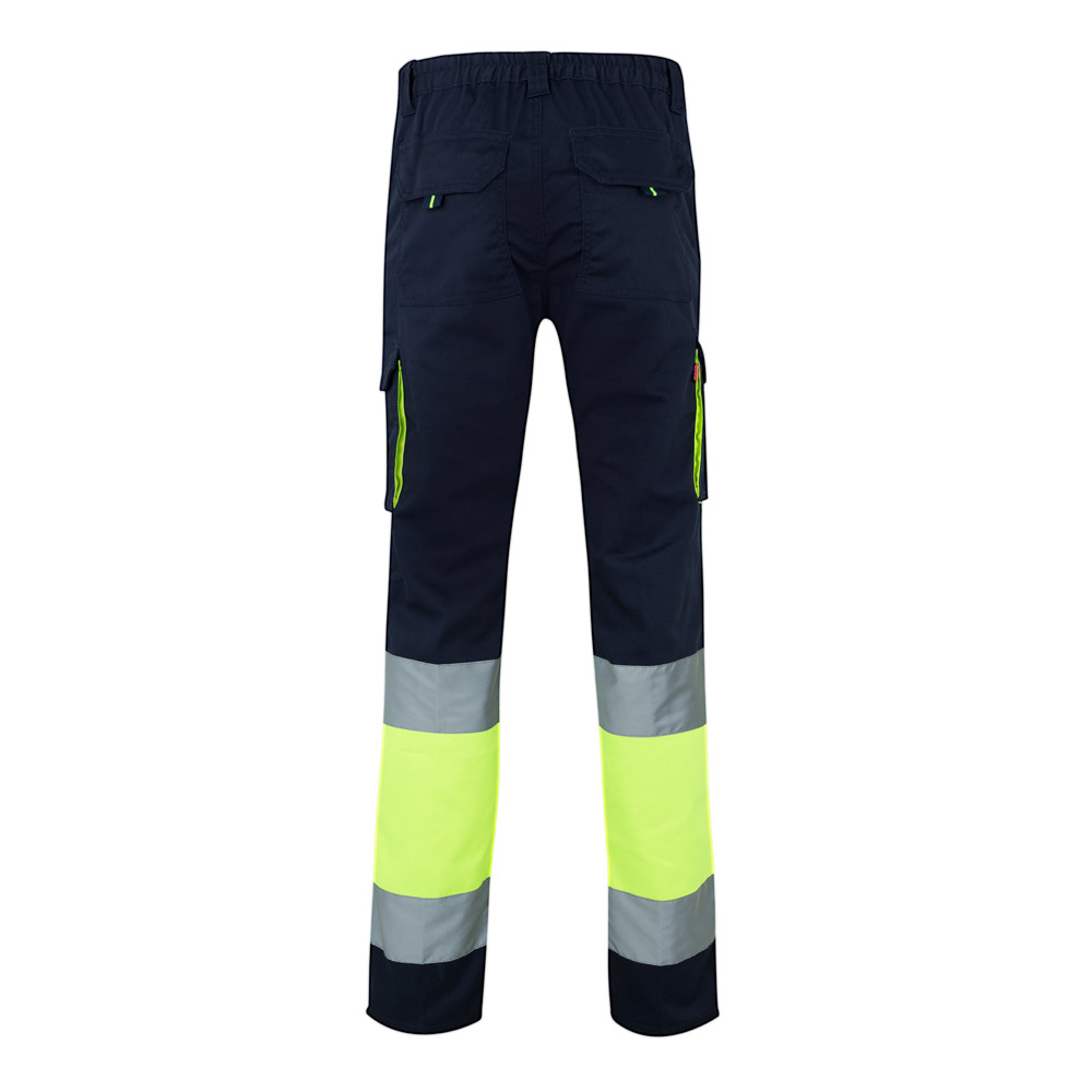 VL ZEUS. Two-tone, multi-pocket stretch trousers (240g/m²), in cotton (46%), EME (38%) and polyester (16%)