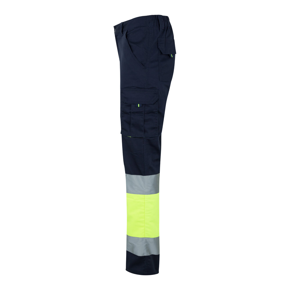 VL ZEUS. Two-tone, multi-pocket stretch trousers (240g/m²), in cotton (46%), EME (38%) and polyester (16%)