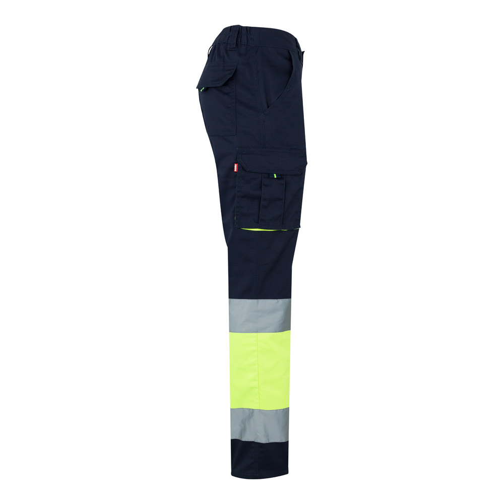 VL ZEUS. Two-tone, multi-pocket stretch trousers (240g/m²), in cotton (46%), EME (38%) and polyester (16%)