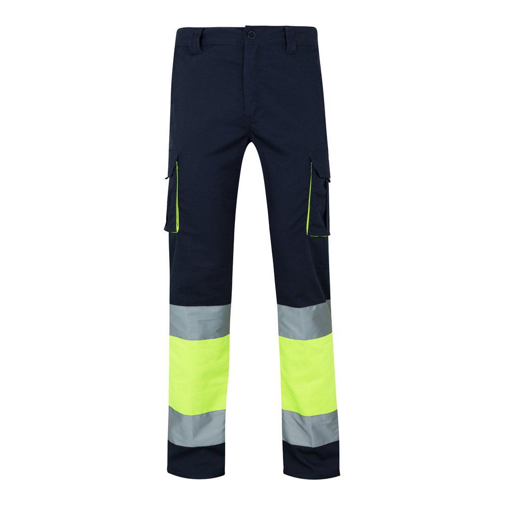 VL ZEUS. Two-tone, multi-pocket stretch trousers (240g/m²), in cotton (46%), EME (38%) and polyester (16%)