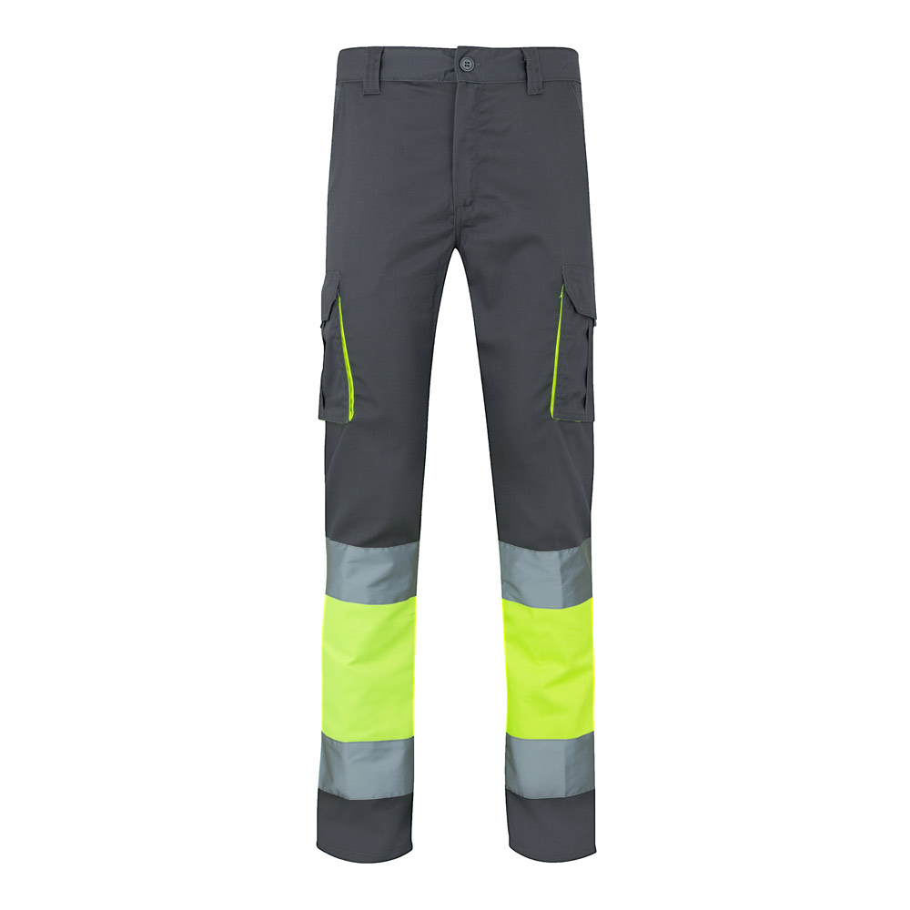 VL ZEUS. Two-tone, multi-pocket stretch trousers (240g/m²), in cotton (46%), EME (38%) and polyester (16%)