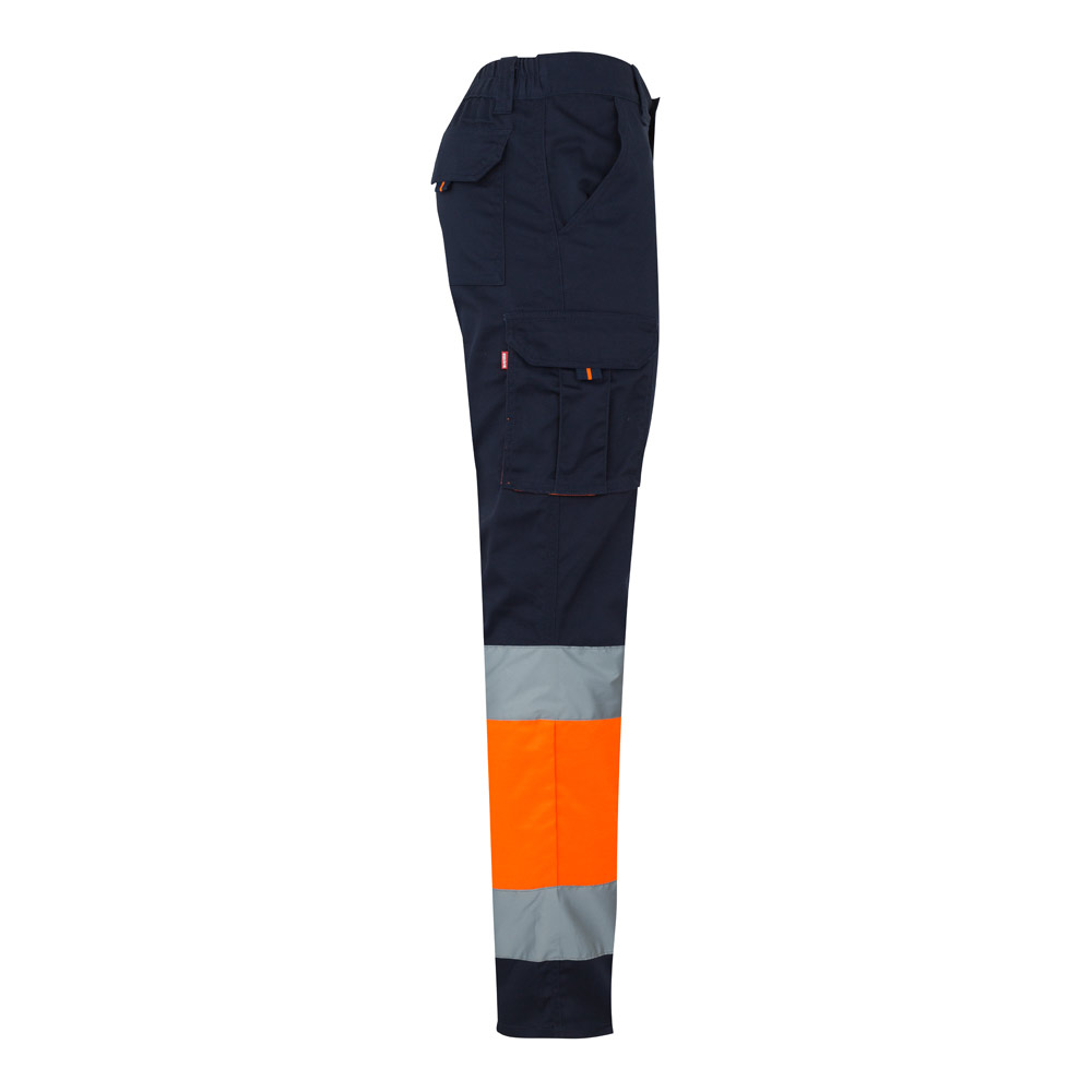 VL ZEUS. Two-tone, multi-pocket stretch trousers (240g/m²), in cotton (46%), EME (38%) and polyester (16%)