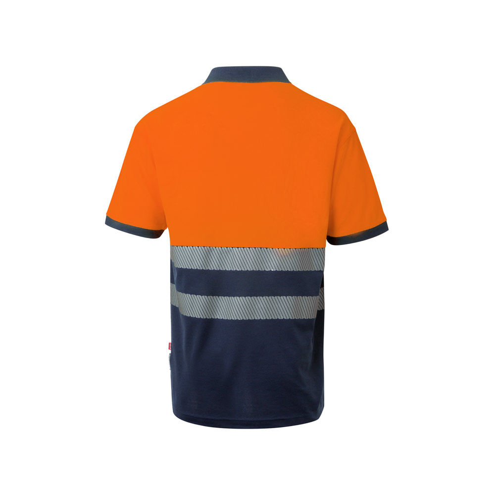 VL ACHELOUS. Two-tone piqué polo shirt (150g/m²) with short sleeves, in cotton (55%) and polyester (45%)