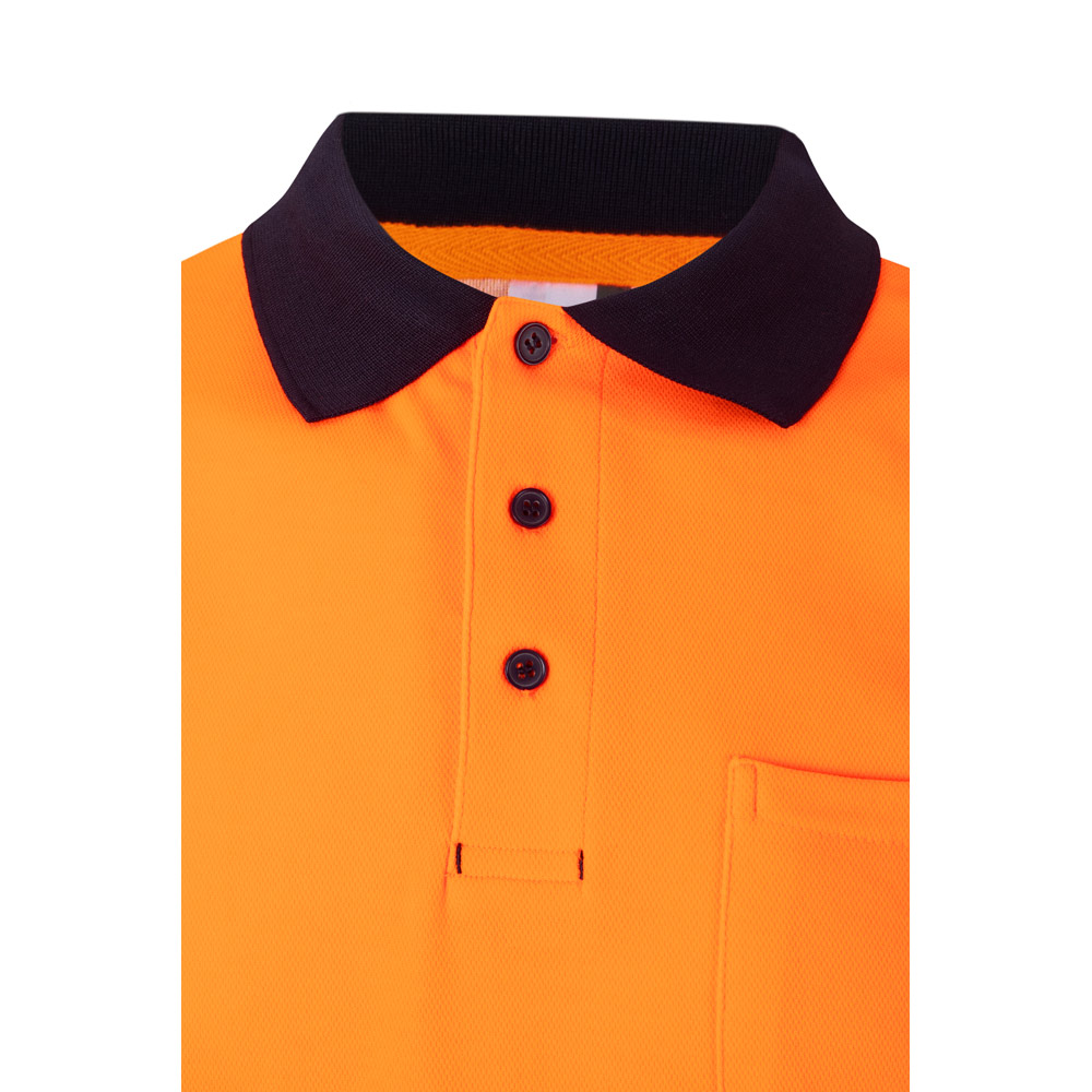 VL ACHELOUS. Two-tone piqué polo shirt (150g/m²) with short sleeves, in cotton (55%) and polyester (45%)