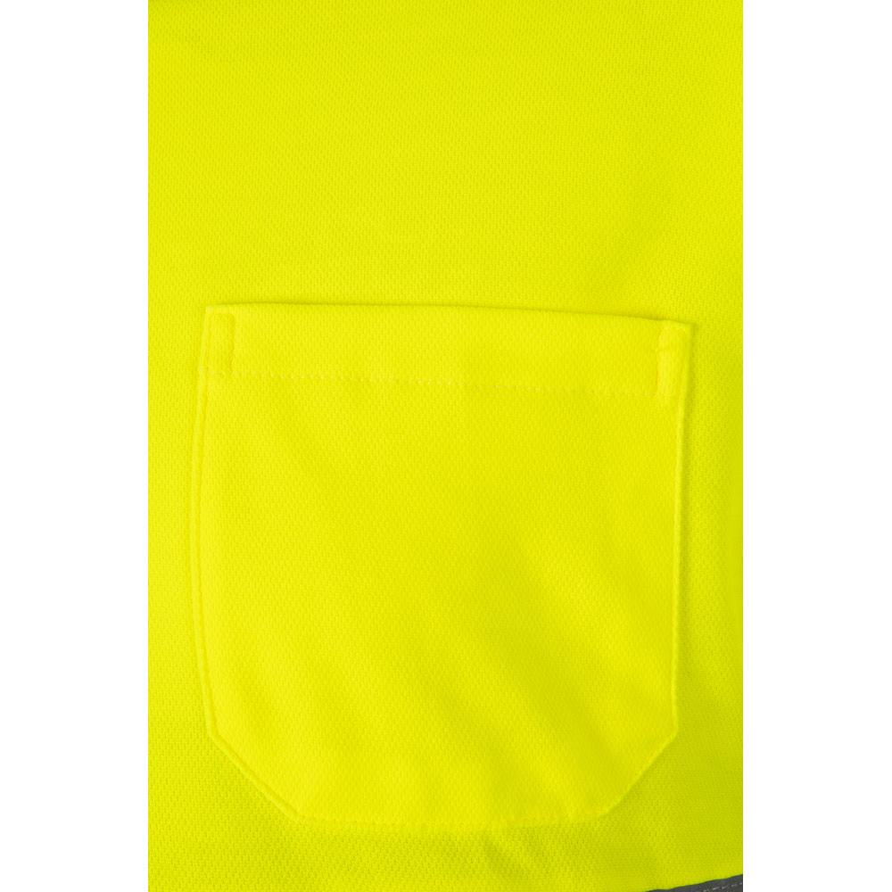 VL PLUTO. Two-tone piqué polo shirt (150g/m²) with long sleeves, in cotton (55%) and polyester (45%)