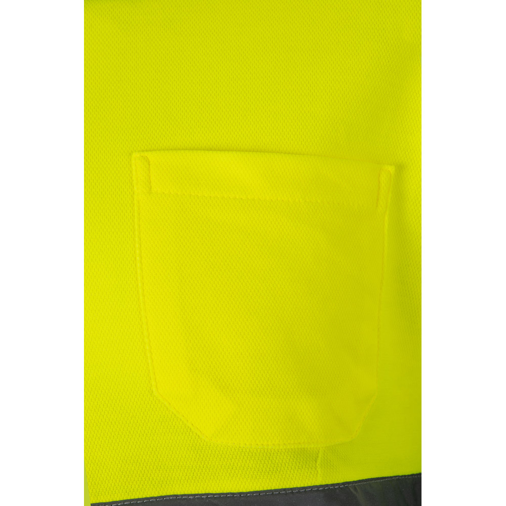 VL PLUTO. Two-tone piqué polo shirt (150g/m²) with long sleeves, in cotton (55%) and polyester (45%)