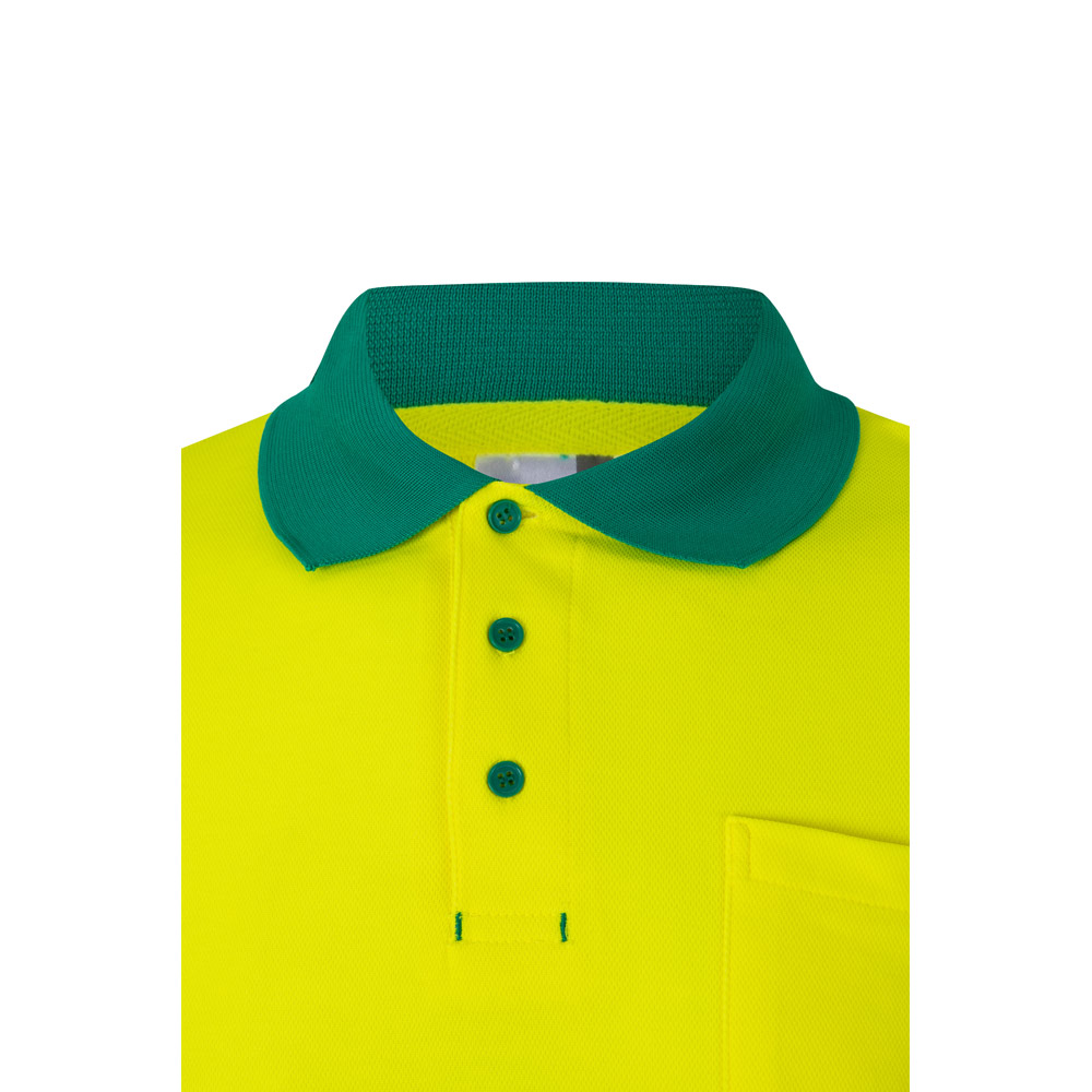 VL PLUTO. Two-tone piqué polo shirt (150g/m²) with long sleeves, in cotton (55%) and polyester (45%)