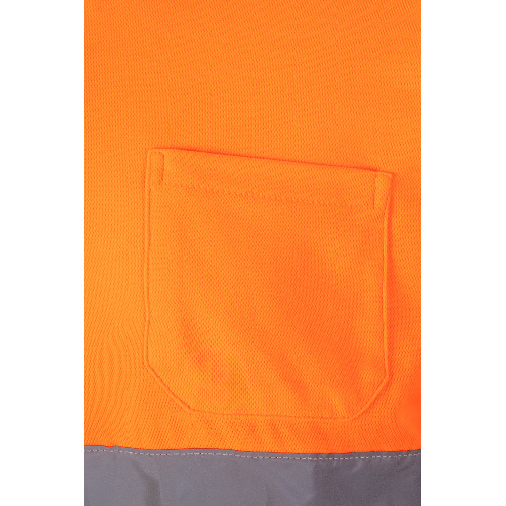 VL PLUTO. Two-tone piqué polo shirt (150g/m²) with long sleeves, in cotton (55%) and polyester (45%)