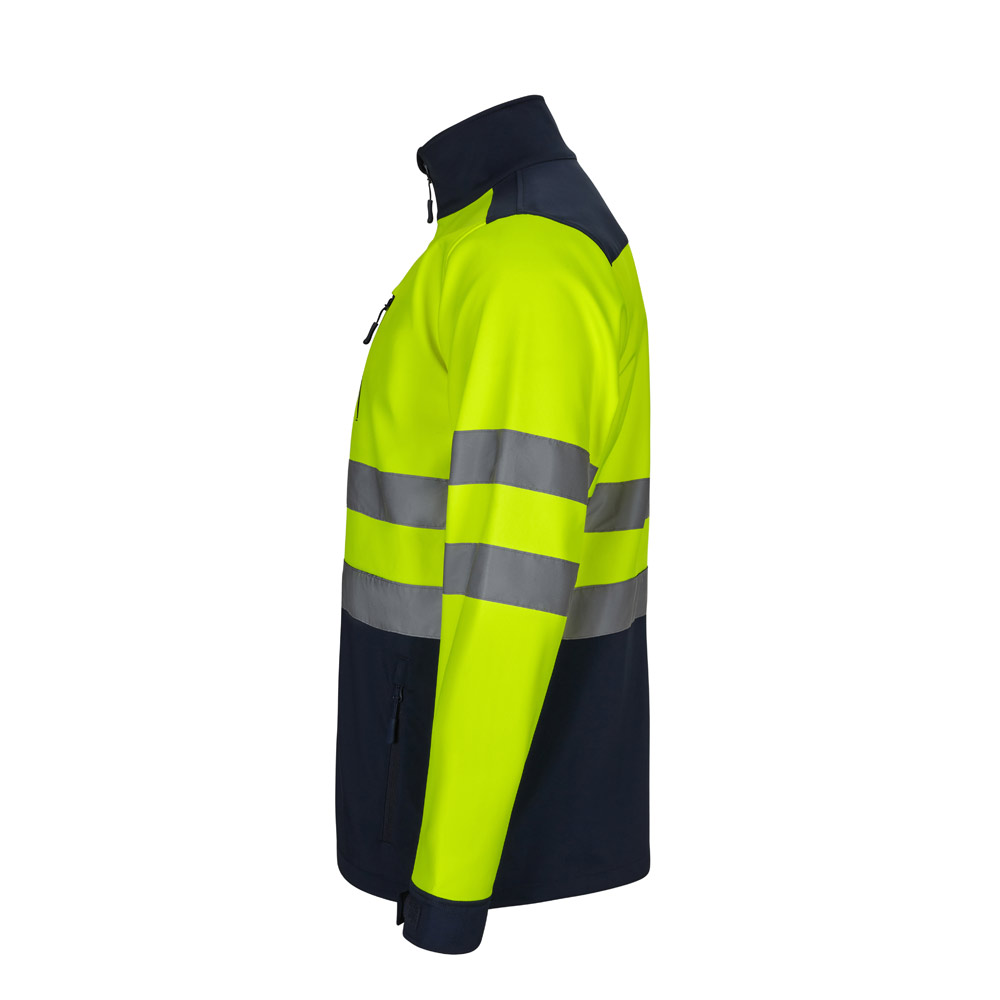 VL HESTIA LARGE. Two-tone soft shell jacket (280g/m²), with fleece lining and TPU membrane, in polyester (96%) and elastane (4%)