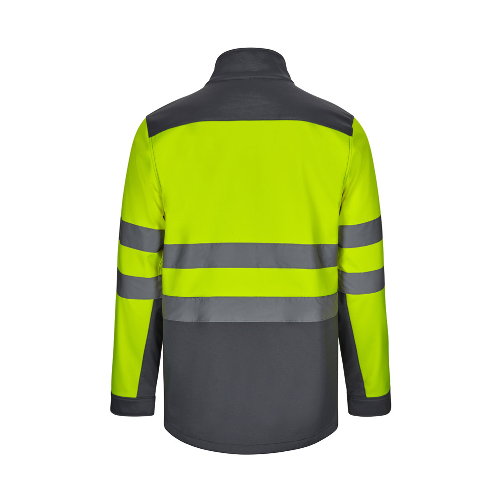 VL HESTIA LARGE. Two-tone soft shell jacket (280g/m²), with fleece lining and TPU membrane, in polyester (96%) and elastane (4%)