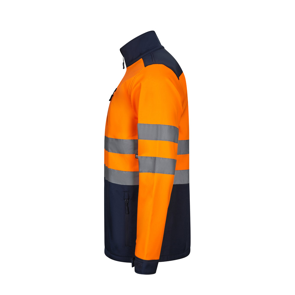 VL HESTIA LARGE. Two-tone soft shell jacket (280g/m²), with fleece lining and TPU membrane, in polyester (96%) and elastane (4%)