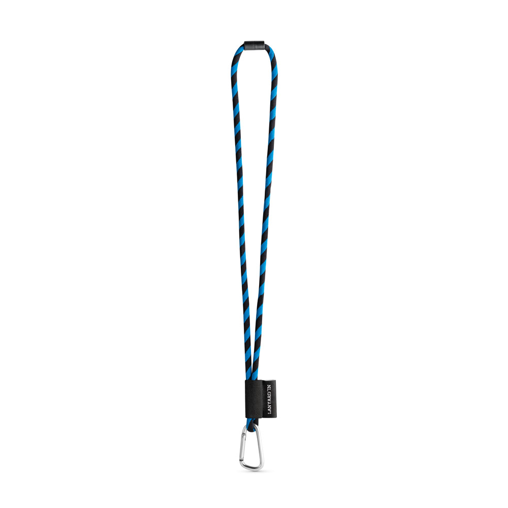 SET Lanyard TUBE Long (Ø 7 mm) with D-shape carabiner 55 mm and safety lock Ø 7 mm