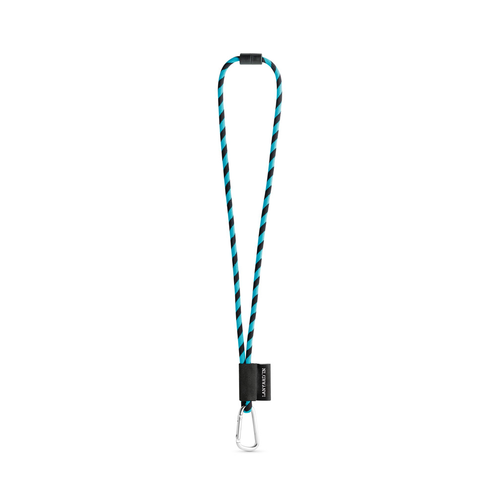 SET Lanyard TUBE Long (Ø 7 mm) with D-shape carabiner 55 mm and safety lock Ø 7 mm