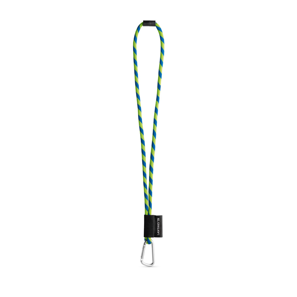 SET Lanyard TUBE Long (Ø 7 mm) with D-shape carabiner 55 mm and safety lock Ø 7 mm