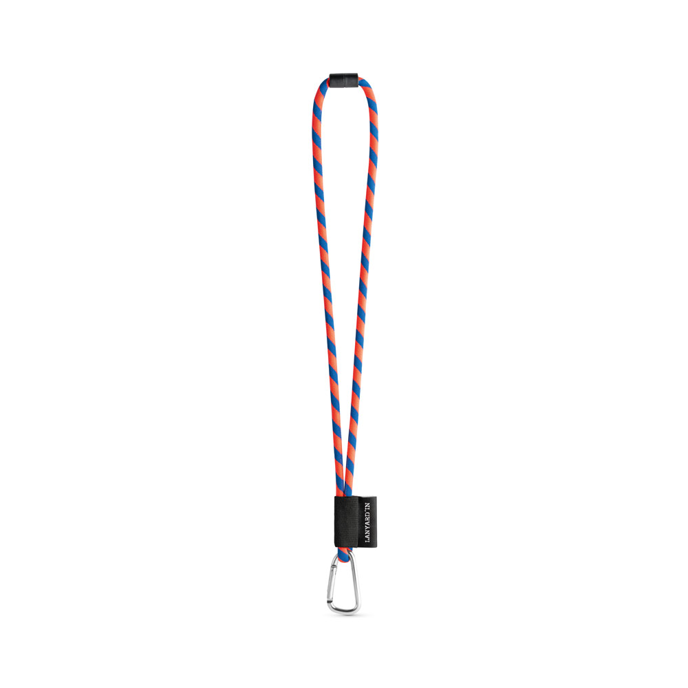 SET Lanyard TUBE Long (Ø 7 mm) with D-shape carabiner 55 mm and safety lock Ø 7 mm