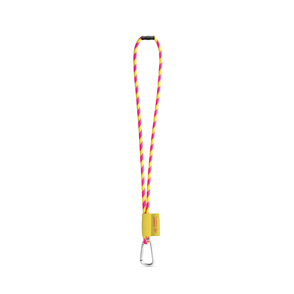 SET Lanyard TUBE Long (Ø 7 mm) with D-shape carabiner 55 mm and safety lock Ø 7 mm