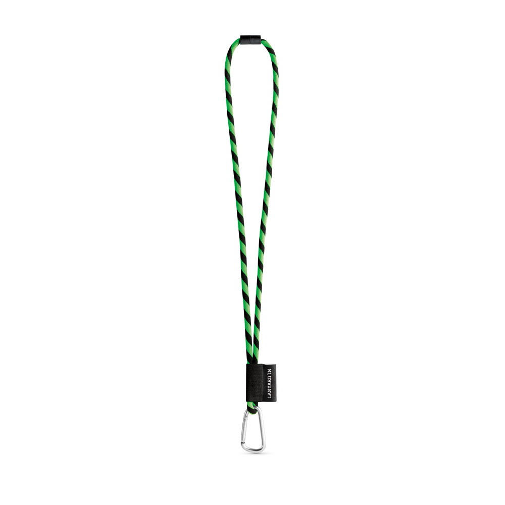 SET Lanyard TUBE Long (Ø 7 mm) with D-shape carabiner 55 mm and safety lock Ø 7 mm