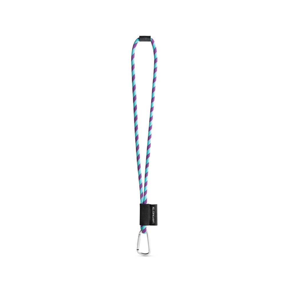 SET Lanyard TUBE Long (Ø 7 mm) with D-shape carabiner 55 mm and safety lock Ø 7 mm