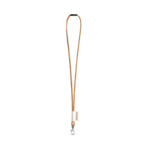 SET Lanyard CORK Long (Ø 5 mm) with Hook Trigger Snap 9 mm and safety lock Ø 5 mm