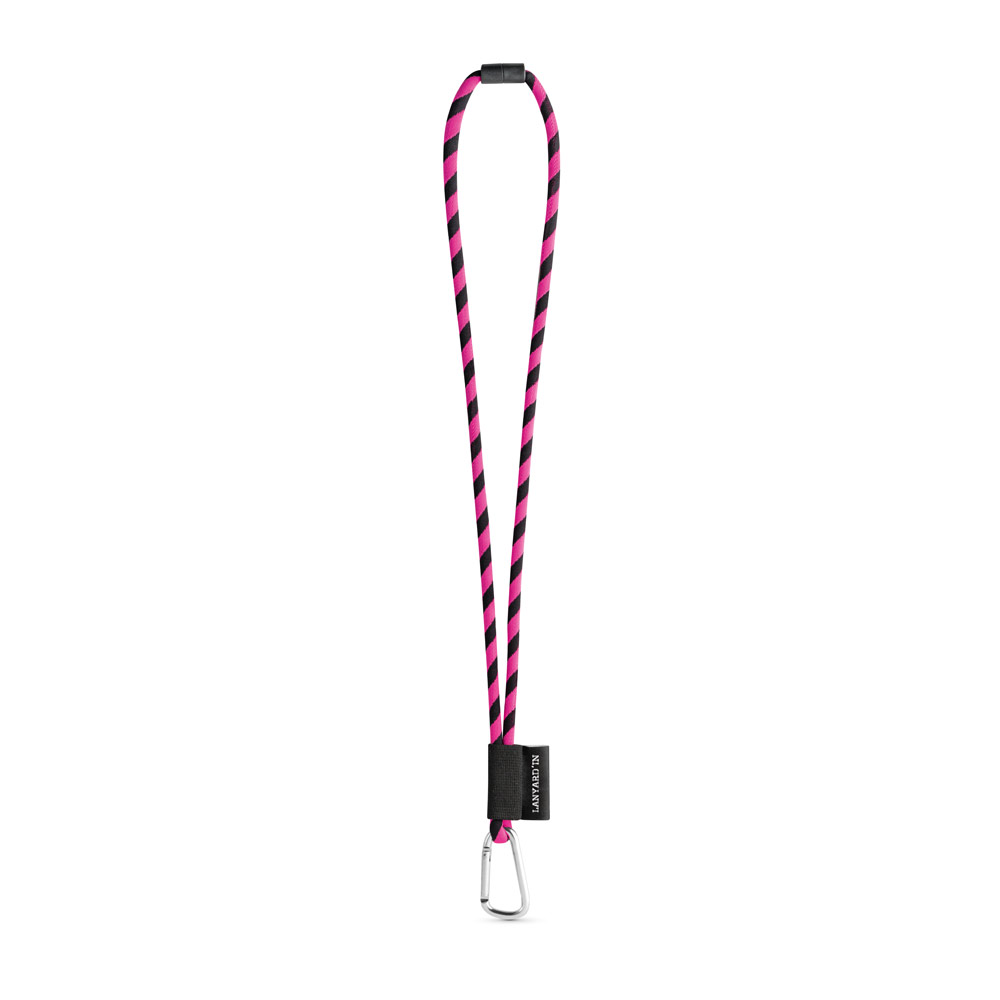 SET Lanyard TUBE Long (Ø 7 mm) with D-shape carabiner 55 mm and safety lock Ø 7 mm