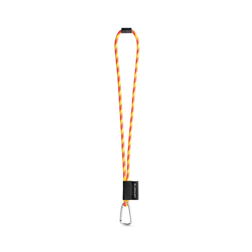 SET Lanyard TUBE Long (Ø 7 mm) with D-shape carabiner 55 mm and safety lock Ø 7 mm