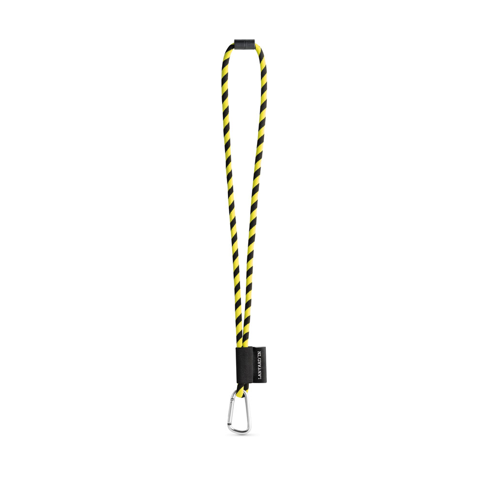 SET Lanyard TUBE Long (Ø 7 mm) with D-shape carabiner 55 mm and safety lock Ø 7 mm
