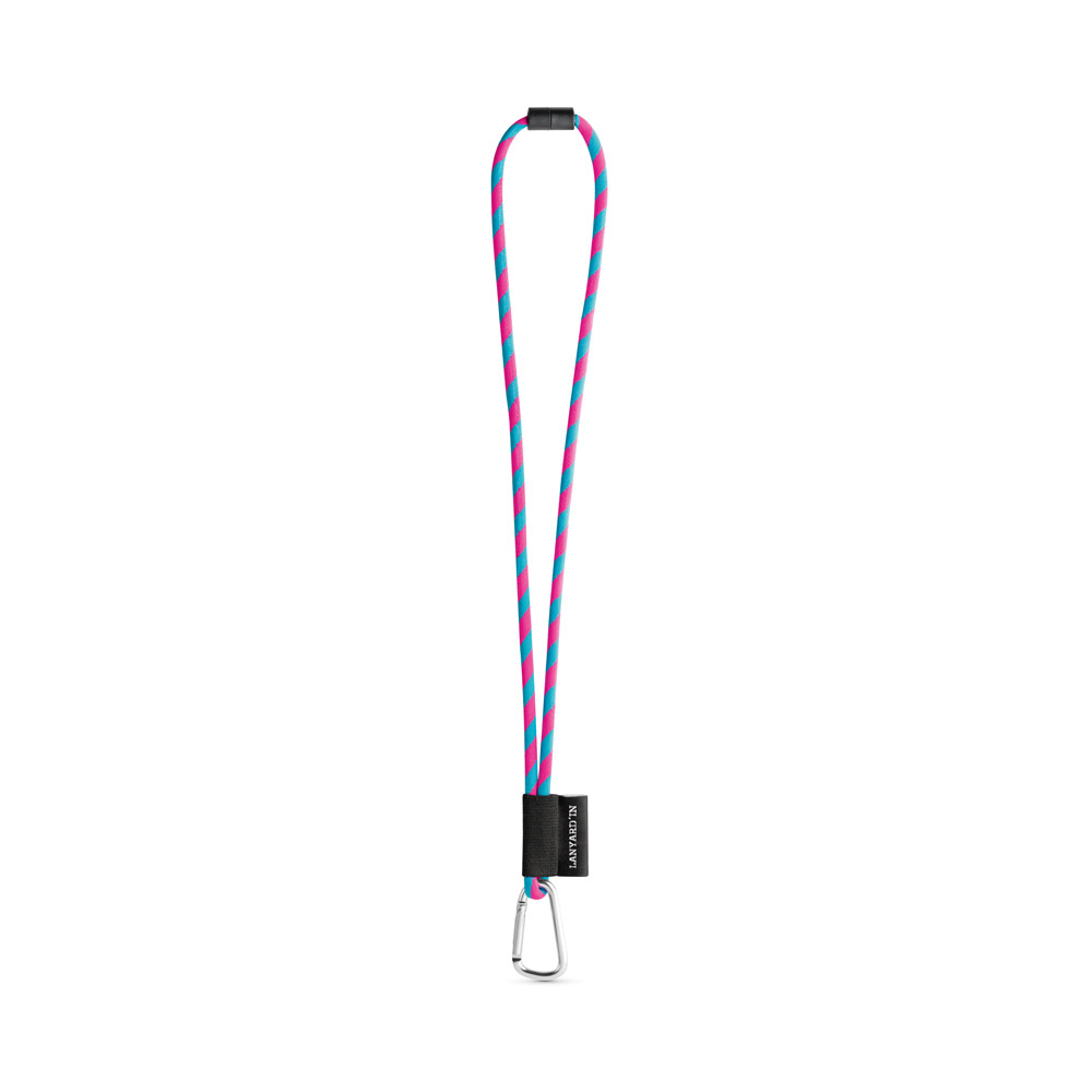 SET Lanyard TUBE Long (Ø 7 mm) with D-shape carabiner 55 mm and safety lock Ø 7 mm