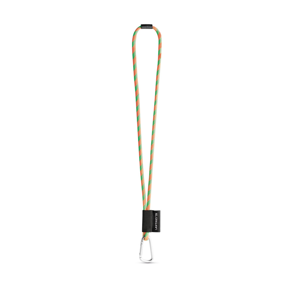SET Lanyard TUBE Long (Ø 7 mm) with D-shape carabiner 55 mm and safety lock Ø 7 mm