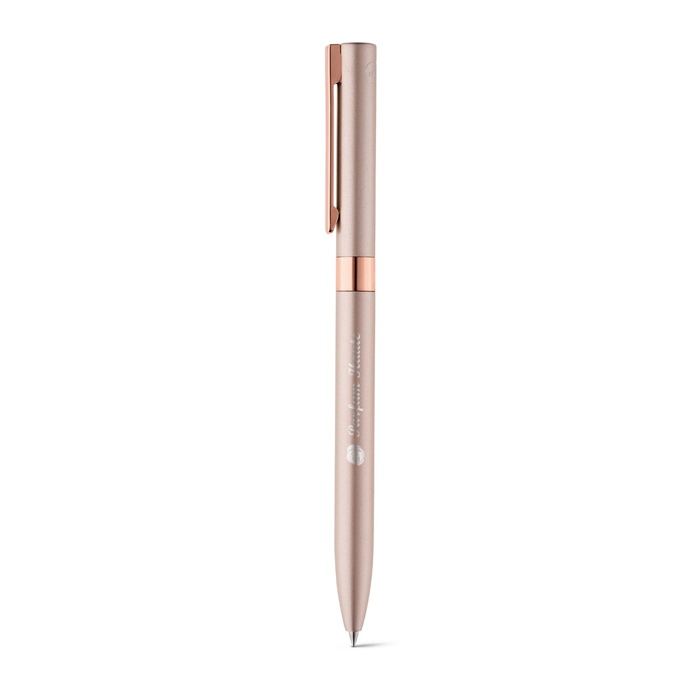 CLARE. Recycled aluminium (100% rAL) twist action ball pen with clip