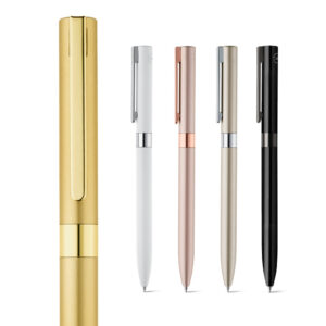 CLARE. Recycled aluminium (100% rAL) twist action ball pen with clip