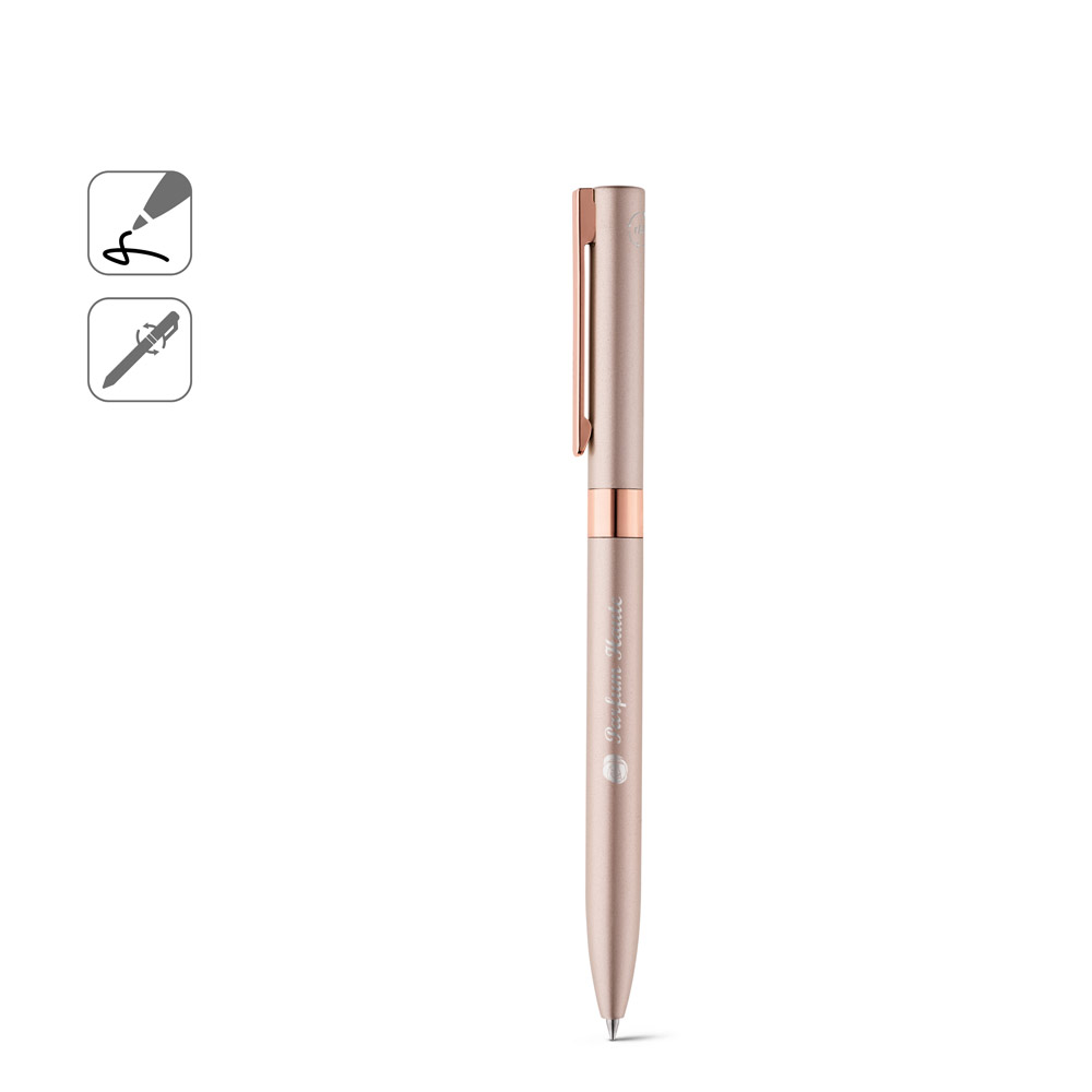 CLARE. Recycled aluminium (100% rAL) twist action ball pen with clip