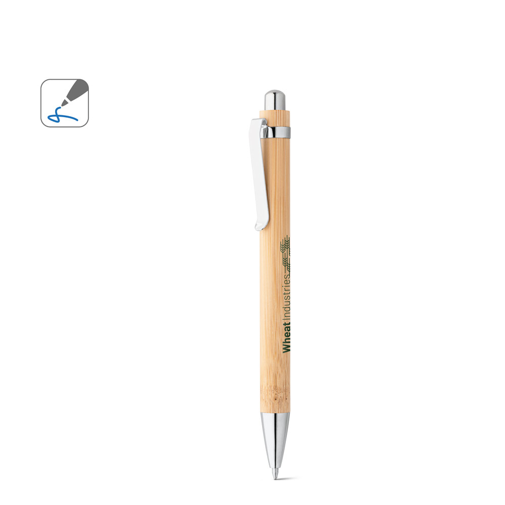 HERA. Bamboo ball pen with metal clip